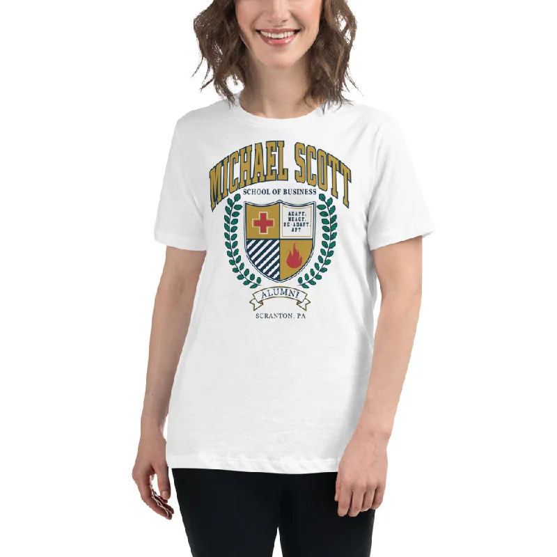 Michael Scott School of Business Women's T-Shirt Chenille Blend Fleece Blend Nylon Blend Michael Scott School of Business Women's T-Shirt Chenille Blend Fleece Blend Nylon Blend