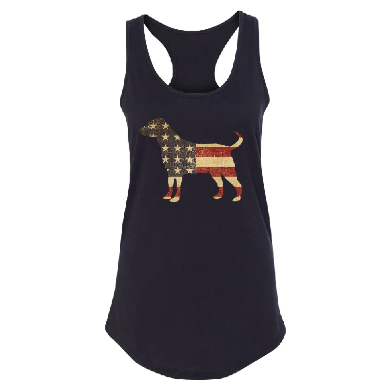 Zexpa Apparelâ„¢ Patriotic American Flag Dog Silhouette Women's Racerback 4th of July Shirt Nylon Fabric Polyester Fabric Spandex Fabric Zexpa Apparelâ„¢ Patriotic American Flag Dog Silhouette Women's Racerback 4th of July Shirt Nylon Fabric Polyester Fabric Spandex Fabric