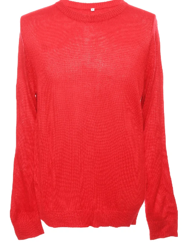 Long Sleeved Red Jumper - XL Terry Blend Velvet Blend Canvas Blend