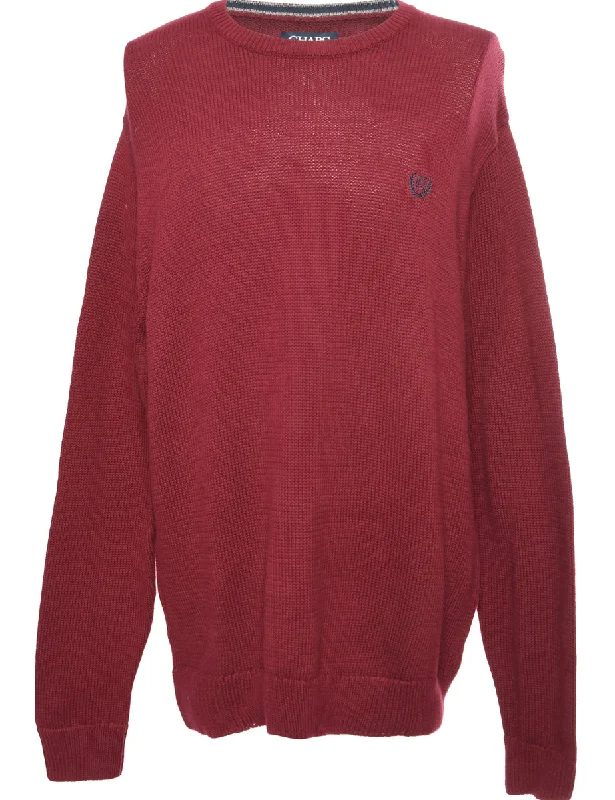 Maroon Chaps Jumper - L Machine Wash Dry Clean Hand Wash