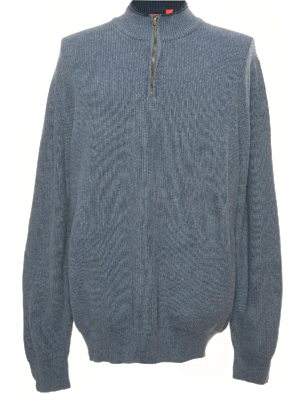 Mid Wash Blue Izod Jumper - L Lightweight Heavyweight Midweight