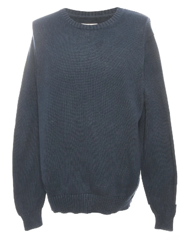 Navy Long Sleeved Jumper - M Tailored Straight A-Line