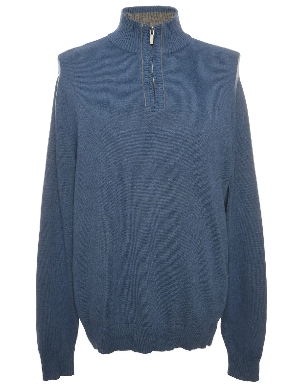 Quarter Zip Jumper - L Machine Wash Dry Clean Hand Wash