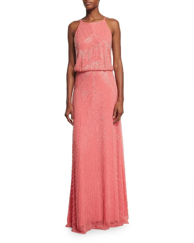 Aidan Mattox - 54470000SC Beaded Halter Long Dress