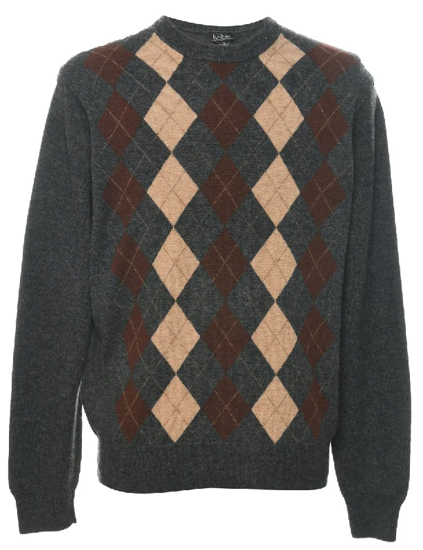 Argyle Jumper - XL Houndstooth Herringbone Solid