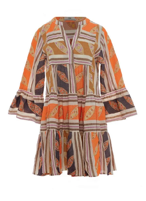 Devotion Twins Hermosa Dress - Orange/Lilac