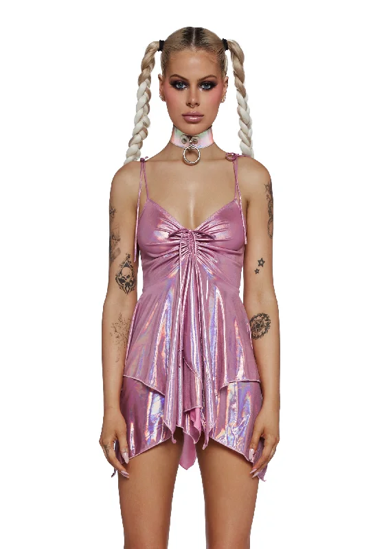 F Is For Fairies® Handkerchief Dress - Pink Metallic