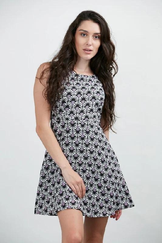Fan All Over Print Dress