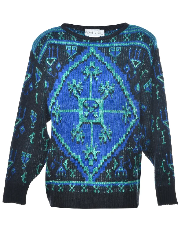 Geometric Pattern Jumper - M Embroidered Appliqued Beaded