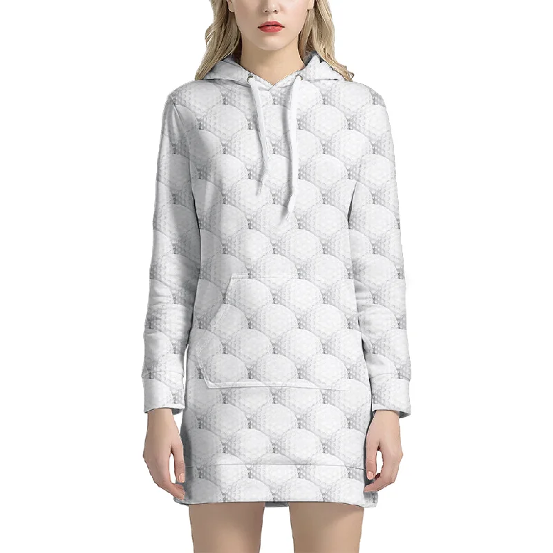 Golf Ball Pattern Print Pullover Hoodie Dress