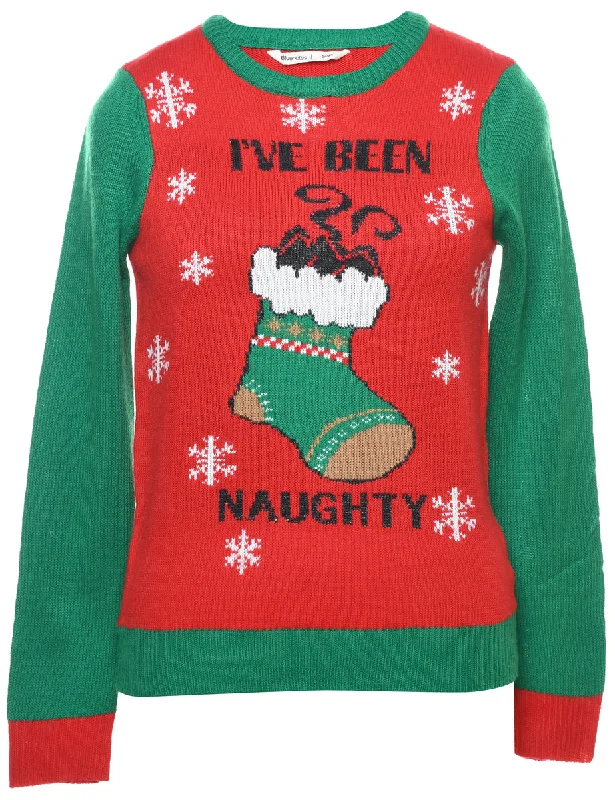 I've Been Naughty Christmas Jumper - S Stylish Fashionable Trendy