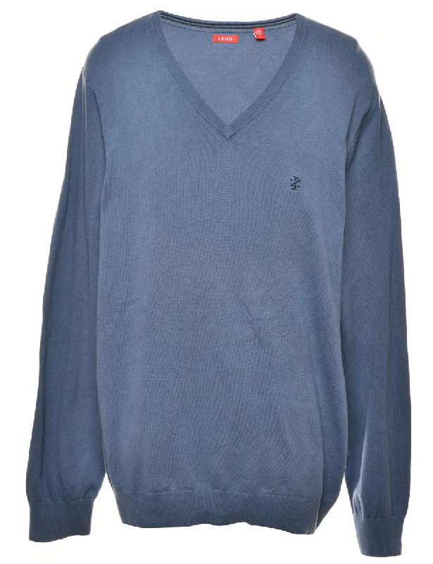 Izod Blue Jumper - L Stretchy Elastic Breathable