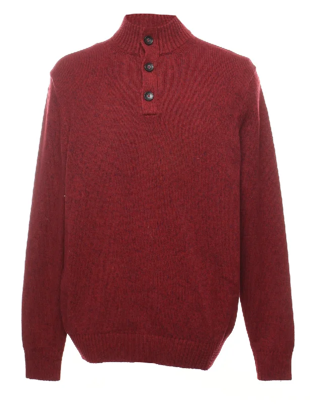 Izod Polo Neck Jumper - L Boxy Sweater Fitted Sweater A-Line