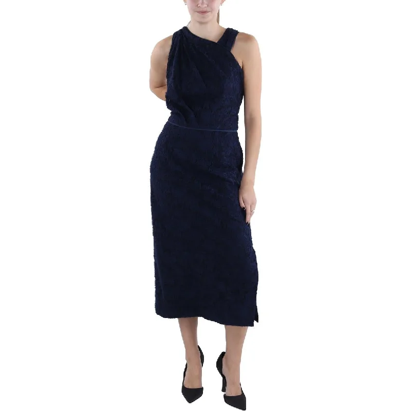 JS Collections Womens Soutache Tea-Length Evening Dress