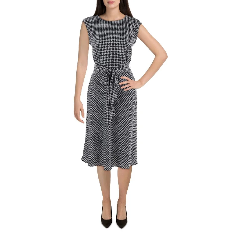 Lauren Ralph Lauren Womens Houndstooth Knee-Length Wear To Work Dress