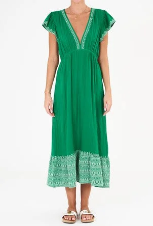 M.A.B.E Cella Embroidered Dress - Green