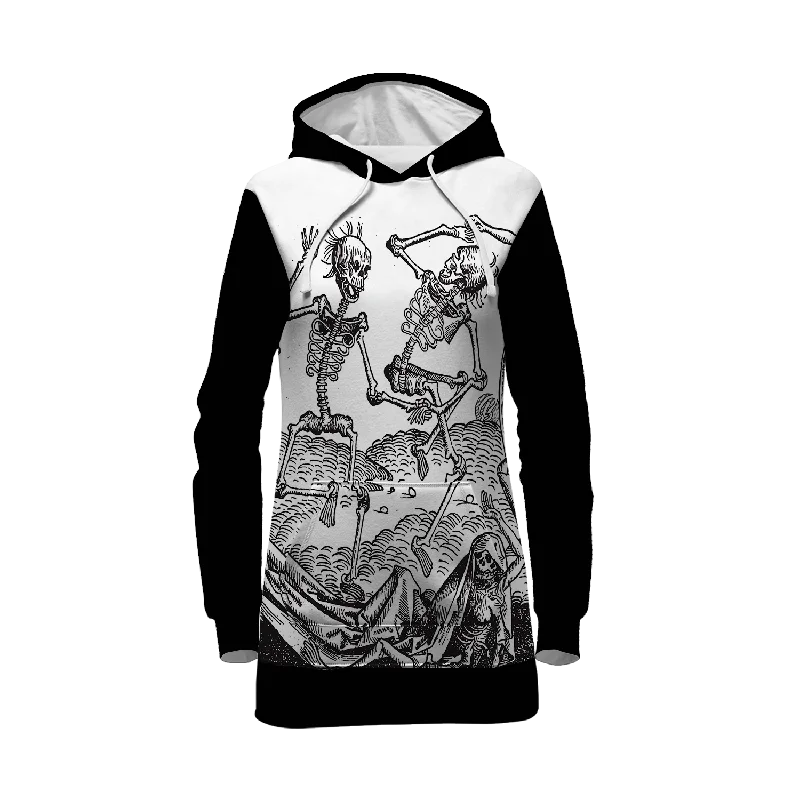 Medieval Dancing Skeletons Hoodie Dress