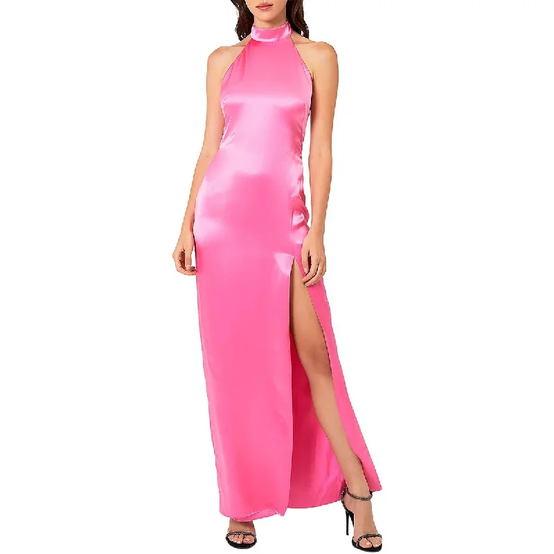 Nicholas Womens Ramina Silk Halter Evening Dress