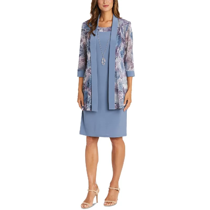 R&M Richards Womens Plus Printed  Two Piece Dress