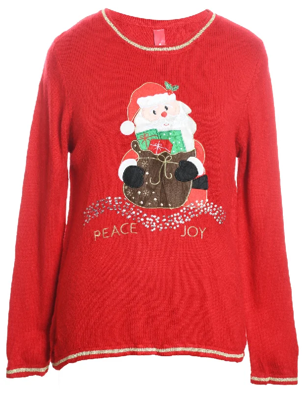 Santa Claus Christmas Jumper - M Modern Contemporary Chic