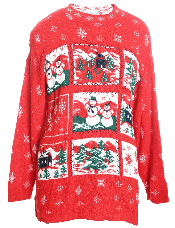 Snowman Christmas Jumper - M Layered Multi-layer Single Layer