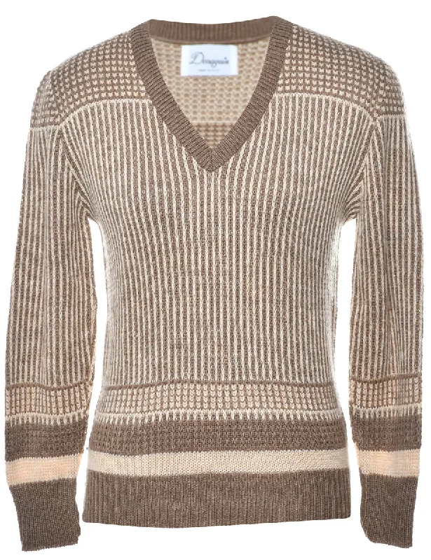 Striped Pattern Jumper - M Stretchy Elastic Breathable