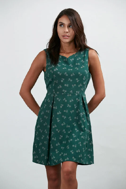 Tiny Multi Bike Print A-Line Dress