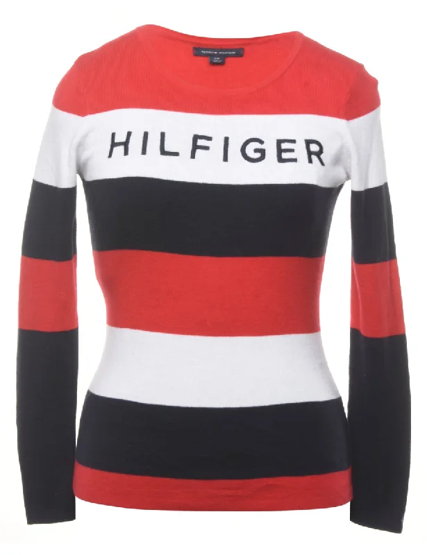 Tommy Hilfiger Colour Block Jumper - S Zippered Front Buttoned Front Snap Front