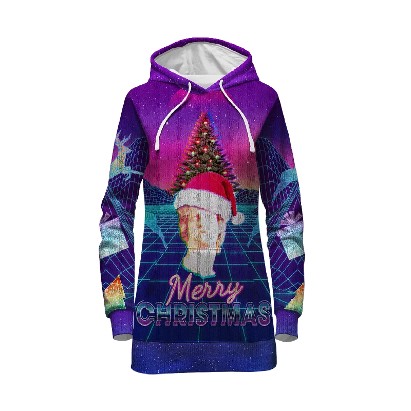 Vaporwave Christmas Hoodie Dress