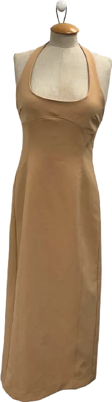 Zara Beige Halter Neck Dress UK S