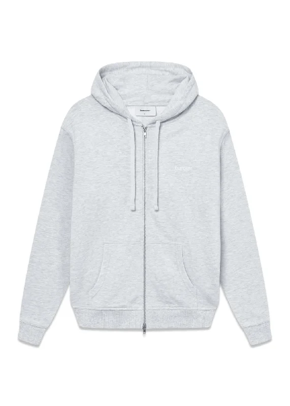 CLASSIC ZIP HOODIE - Cloudy Grey Hoodie with Side Slits Relaxed Casual