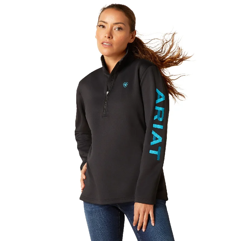 Women's Tek Team 1/2 Zip Sweatshirt Hoodie with Mock Neck Collared Structured