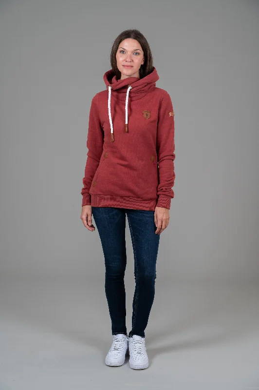 Artemis Rustic Red Hoodie Hoodie with Sequins Glamorous Eye-catching