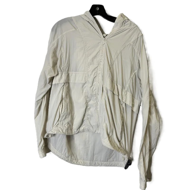 Athletic Jacket By Lululemon In Cream, Size: 10 Embroidered Jacket Appliqued Jacket Beaded Jacket Athletic Jacket By Lululemon In Cream, Size: 10 Embroidered Jacket Appliqued Jacket Beaded Jacket