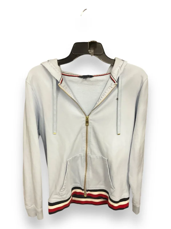 Athletic Jacket By Tommy Hilfiger In Blue, Size: M Appliqued Jacket Beaded Jacket Sequined Jacket Athletic Jacket By Tommy Hilfiger In Blue, Size: M Appliqued Jacket Beaded Jacket Sequined Jacket