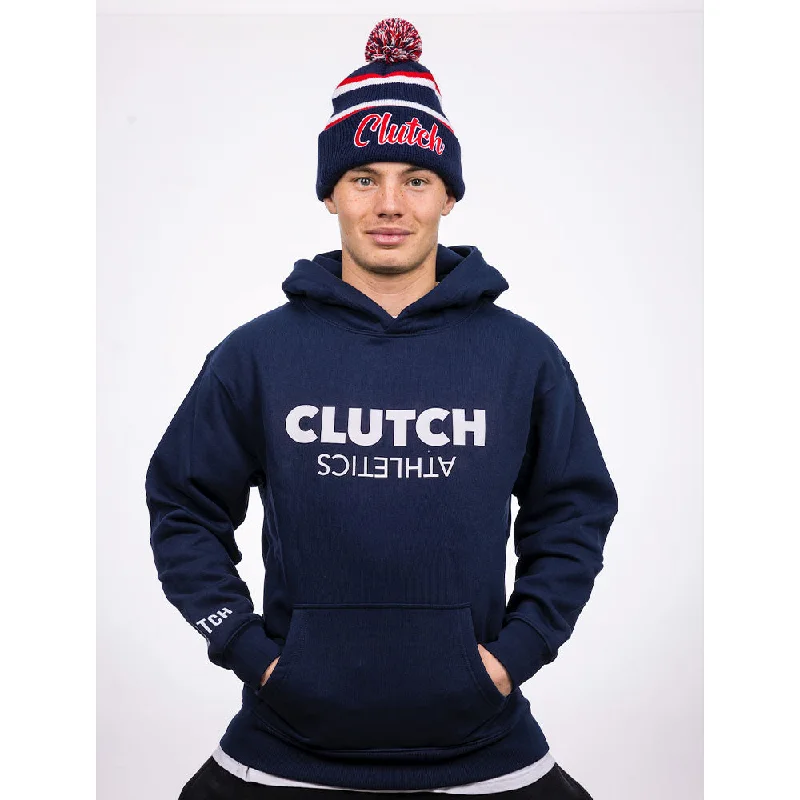 BCLUTCH PREMIUM NAVY HOODIE Hoodie with Zipper Placket Modern Functional