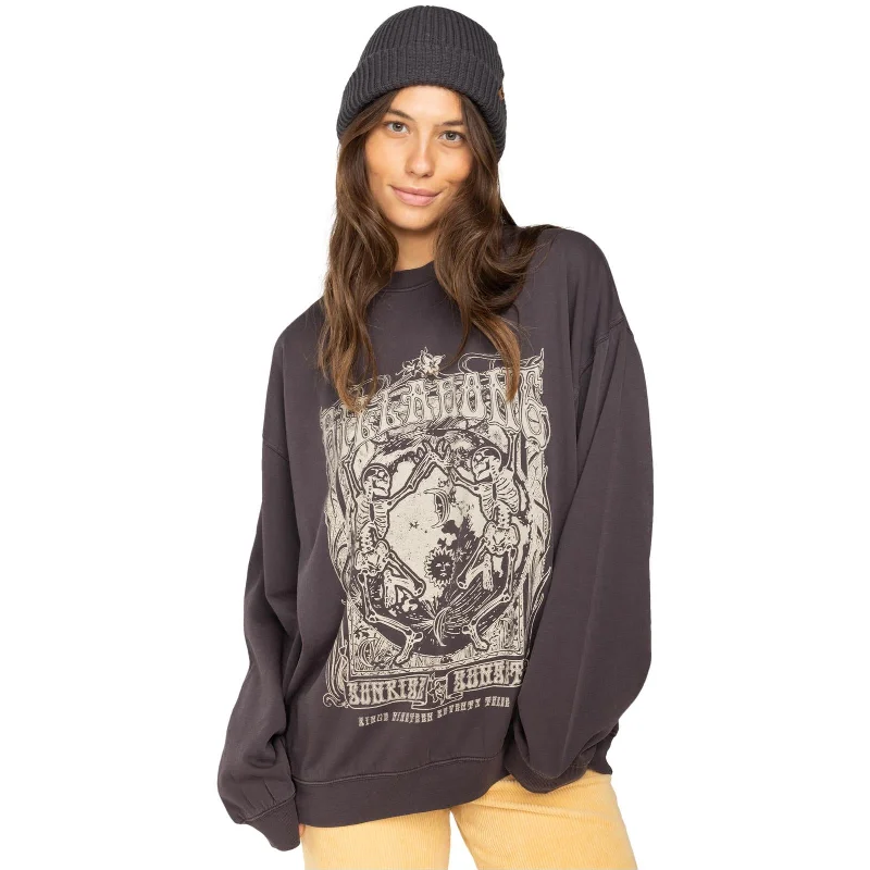 Billabong Womens Ride In Loose Fit Pullover Sweatshirt Hoodie with Gradient Ombre Colorful