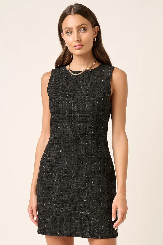 Blue Zone Planet | Mittoshop Tweed Sleeveless Mini Dress Comfortable Polka Dot Mini Dress Blue Zone Planet | Mittoshop Tweed Sleeveless Mini Dress Comfortable Polka Dot Mini Dress