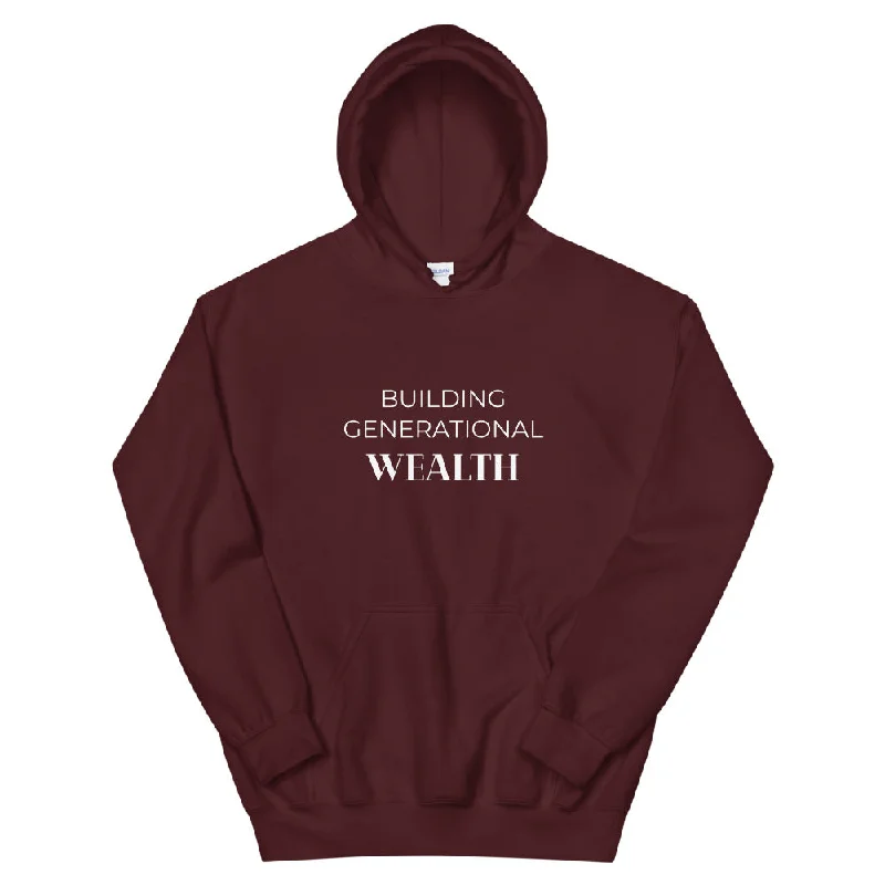 Building Generational Wealth Unisex Hoodie Hoodie with Tied Waist Feminine Flattering