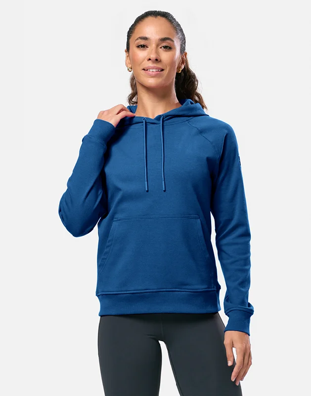 Chill Patch Hoodie in Petrol Blue Hoodie with Thumb Holes Functional Cozy