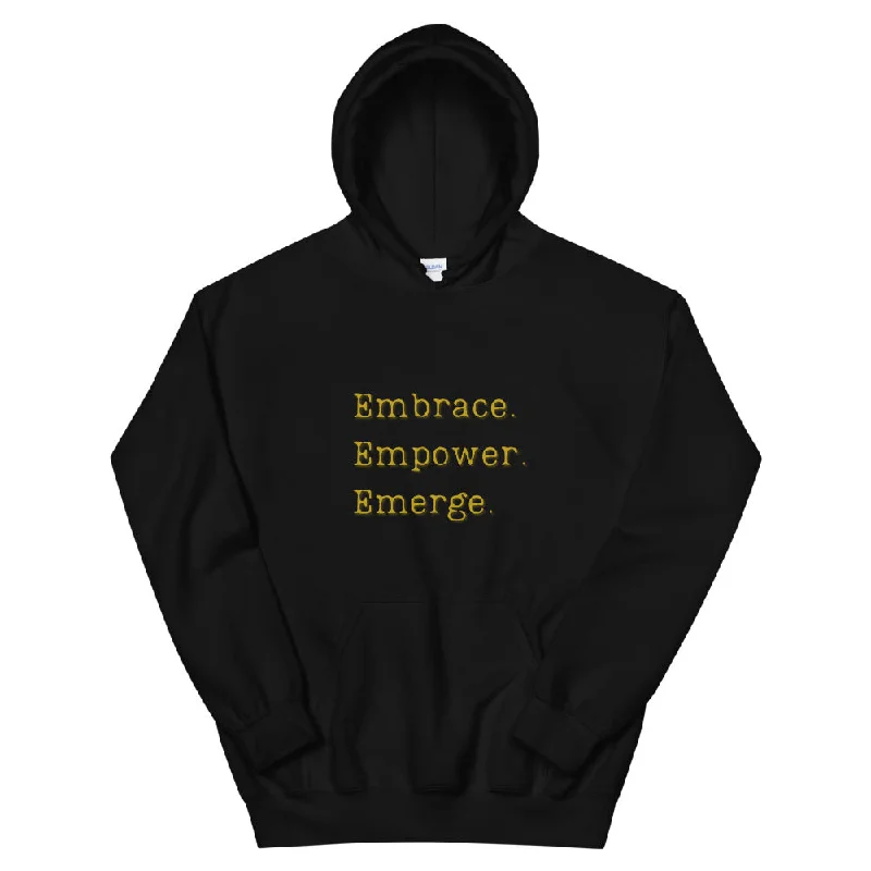 Emerge Unisex Hoodie Hoodie with Hem Elastic Stretchable Comfortable