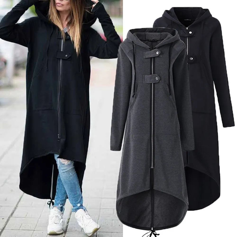 EILLYSEVENS Oversized Hoodie - Women's Hoodie Jacket Zipper Layering