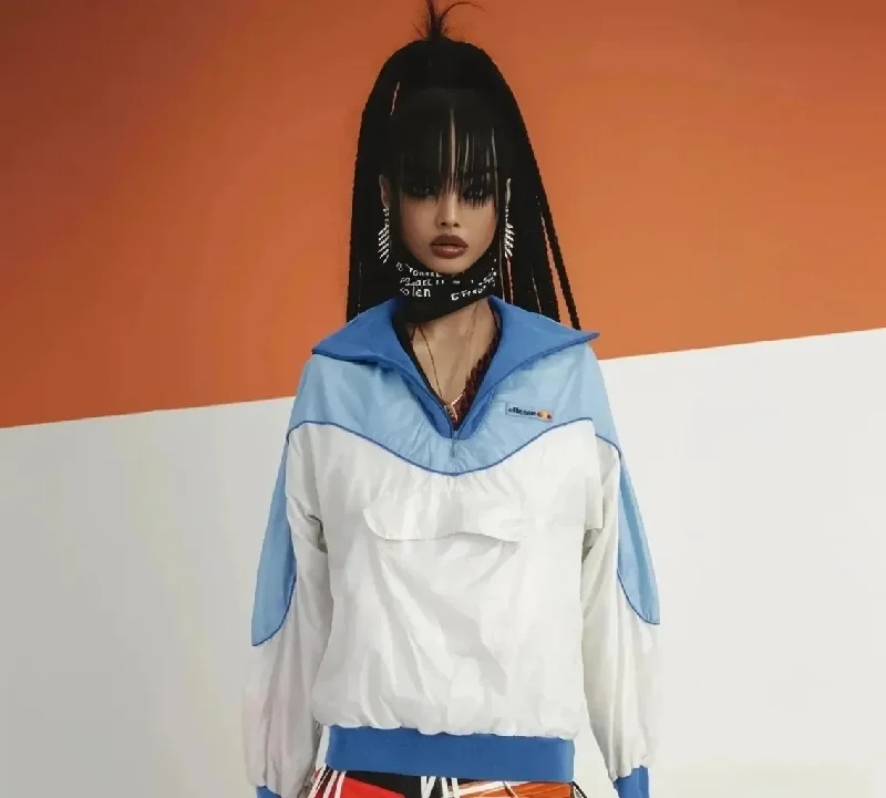 Ellesse Italy Vintage L / XL women jacket windbreaker anorak festival 80s Front Pockets Side Pockets Patch Pockets Ellesse Italy Vintage L / XL women jacket windbreaker anorak festival 80s Front Pockets Side Pockets Patch Pockets