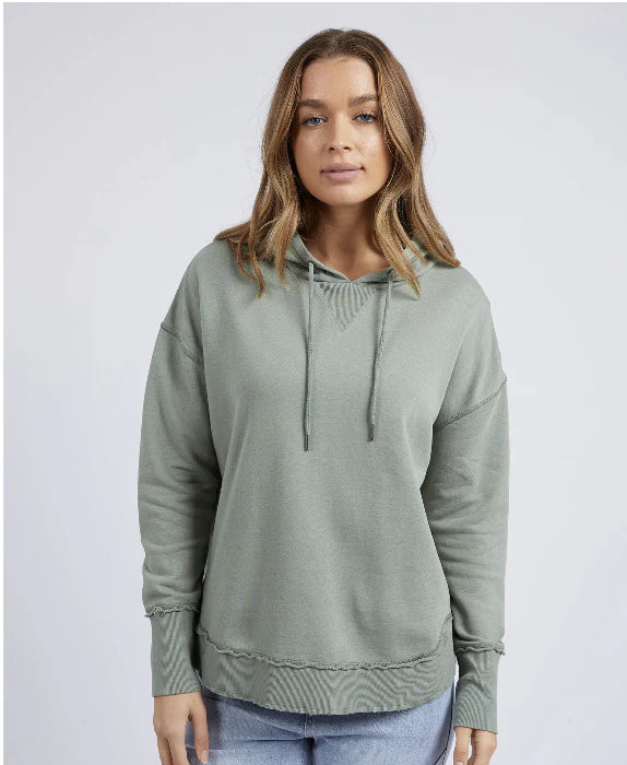 FOXWOOD SIGRID HOODY SAGE GREEN Hoodie with Longline Fit Extended Stylish