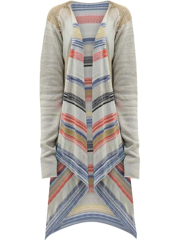 Ivory Colorful Stripe Knit Sweater Jacket Striped Jacket Polka Dot Jacket Floral Jacket Ivory Colorful Stripe Knit Sweater Jacket Striped Jacket Polka Dot Jacket Floral Jacket