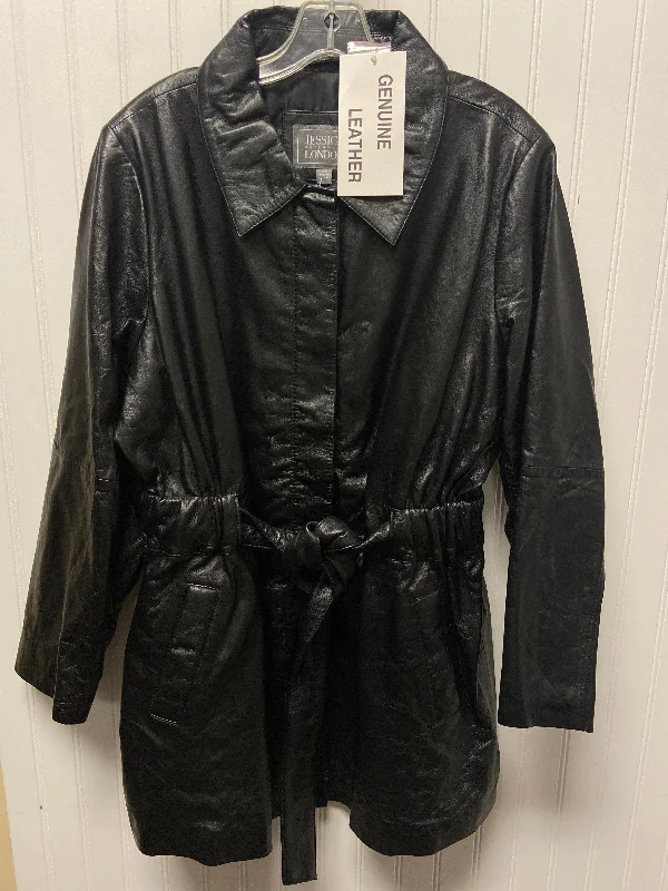 Jacket Leather By Jessica London In Black, Size: 2x Anorak Shell Jacket Lightweight Jacket Jacket Leather By Jessica London In Black, Size: 2x Anorak Shell Jacket Lightweight Jacket