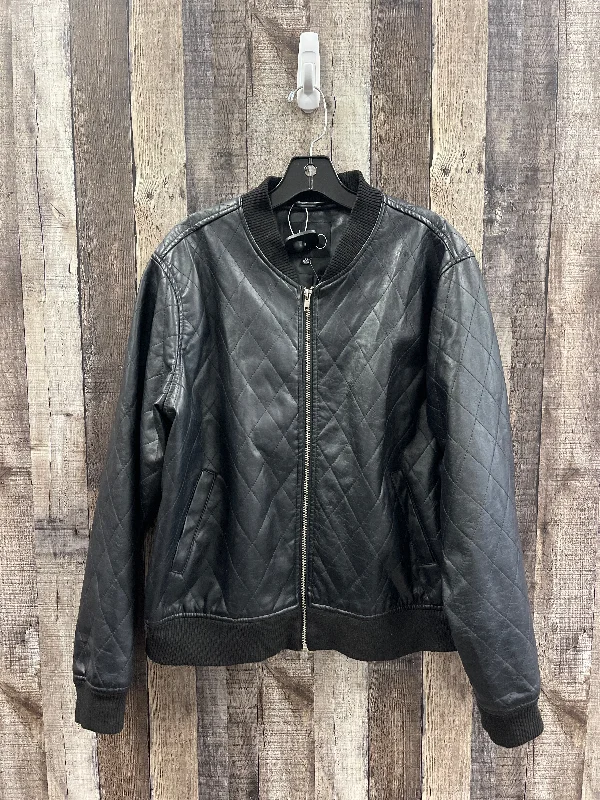 Jacket Moto By Deb In Black, Size: 2x Faux Fur Fabric Real Fur Fabric Shearling Fabric Jacket Moto By Deb In Black, Size: 2x Faux Fur Fabric Real Fur Fabric Shearling Fabric
