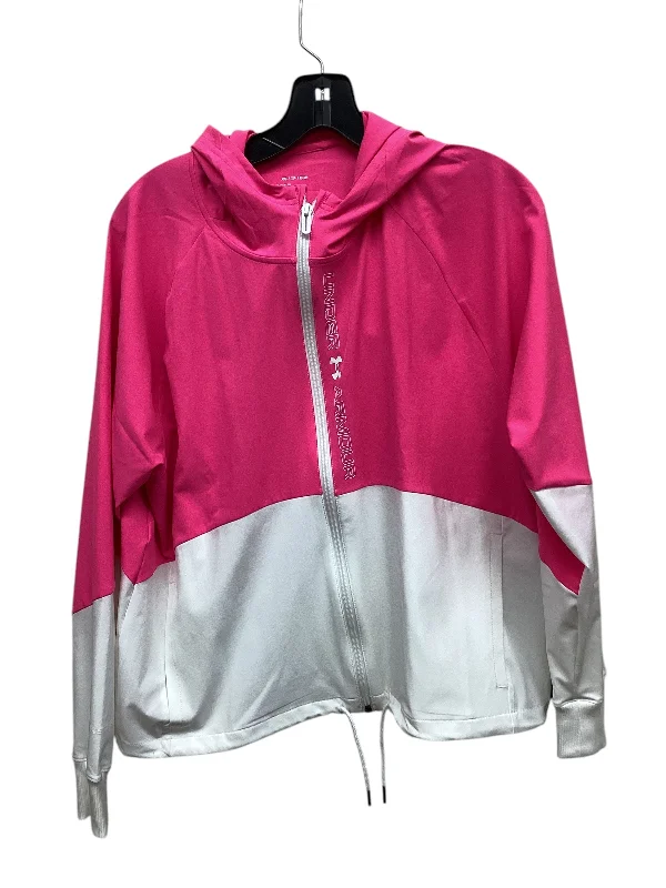 Jacket Other By Under Armour In Pink & White, Size: Xs Boat Neck Shawl Collar Notched Collar Jacket Other By Under Armour In Pink & White, Size: Xs Boat Neck Shawl Collar Notched Collar