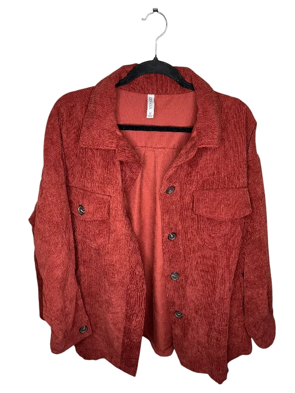 Jacket Shirt By Zenana Outfitters In Red, Size: M Zippered Jacket Buttoned Jacket Snapped Jacket Jacket Shirt By Zenana Outfitters In Red, Size: M Zippered Jacket Buttoned Jacket Snapped Jacket