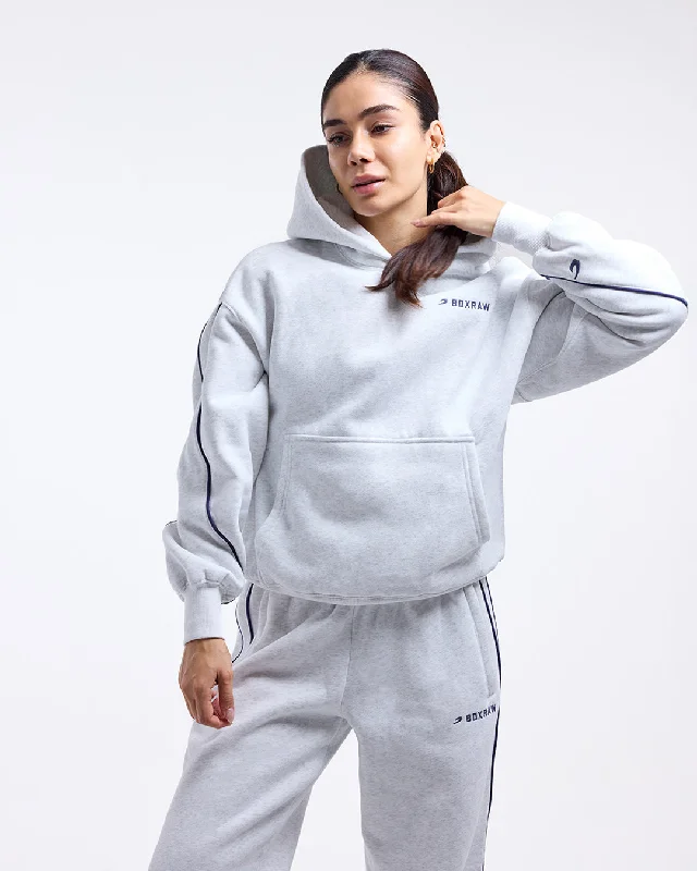 JoAnn Hoodie - Grey Marl Hoodie with Logo Branding Identity